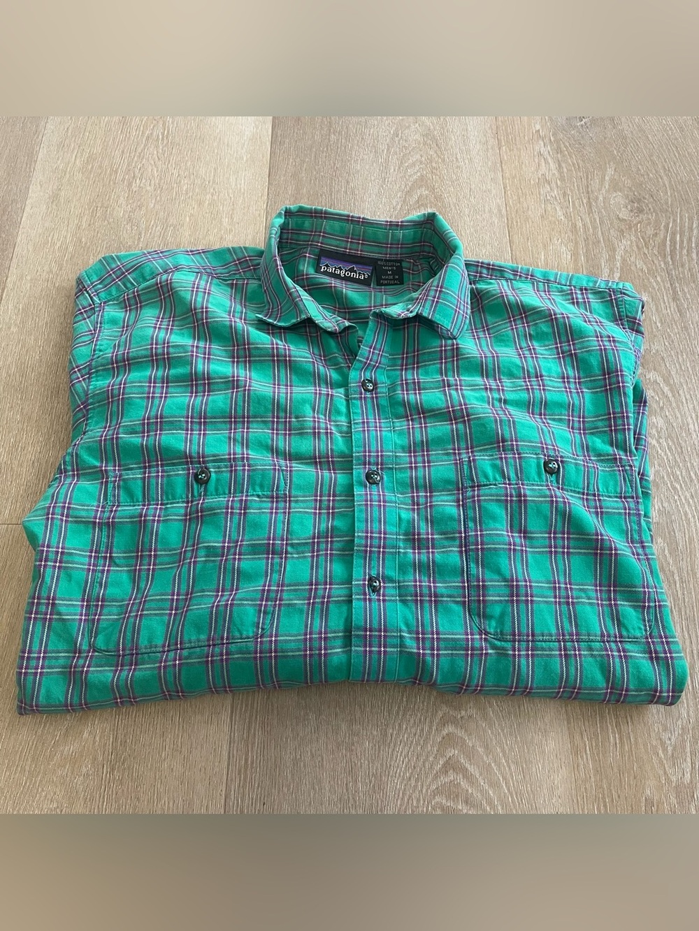 Patagonia Green & Purple Plaid Button-Front Shirt
